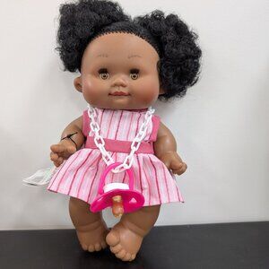 Nines d'Onil Dolls Black Hair Brown Eyes Pink Dress